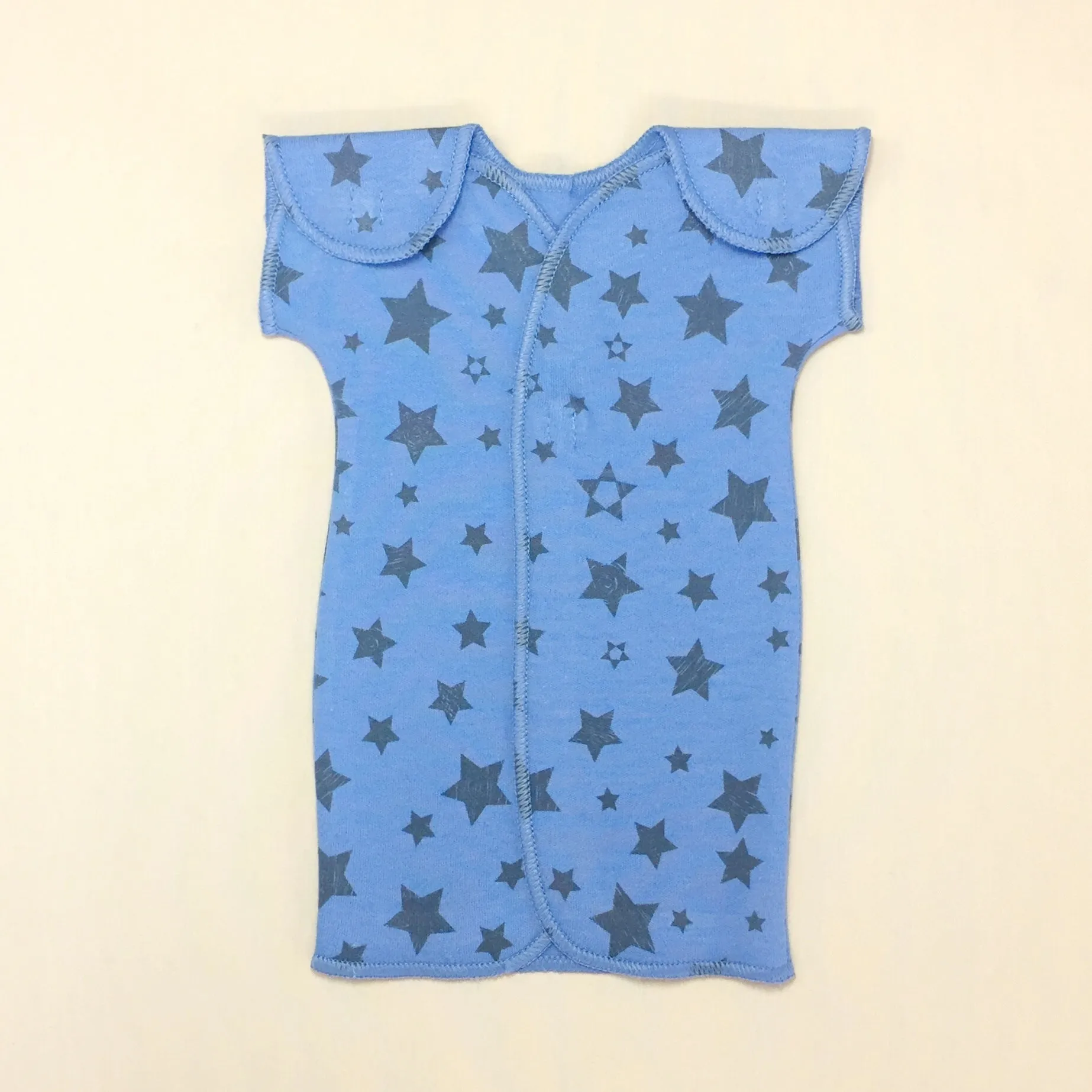 NICU Friendly Gown Deep Blue Stars