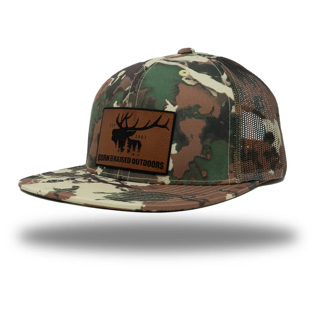 Old Growth Leather Patch Flat Bill Snapback - Fusion