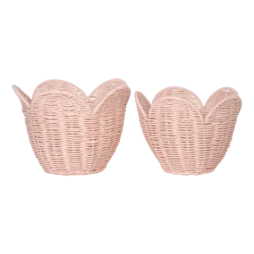 Olli Ella Rattan Lily Basket Set - Blush