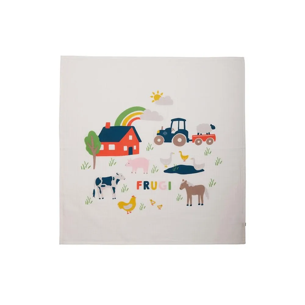 Organic Cotton Farmyard Friends Muslin 2 Pack by Frugi