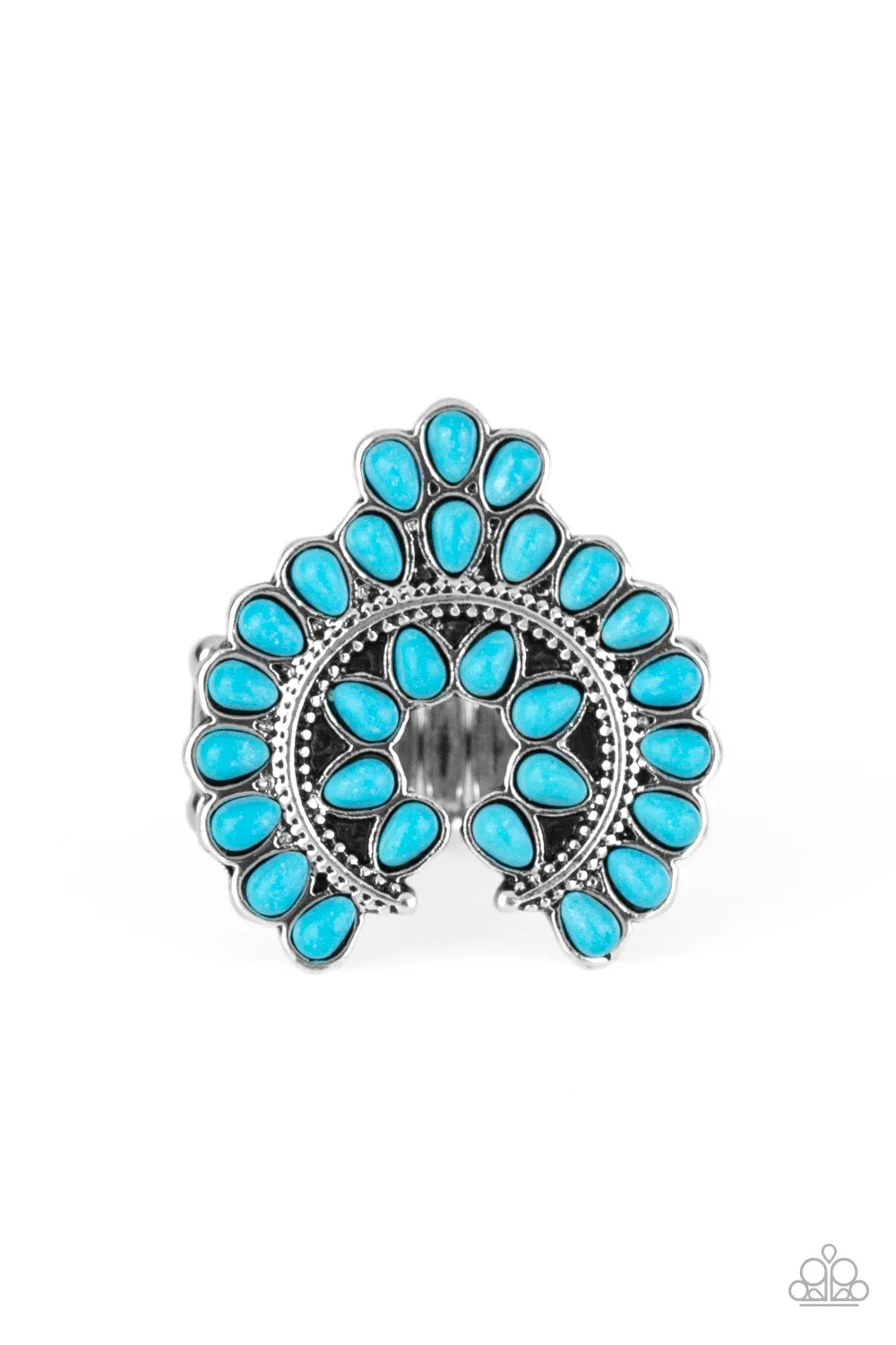 Paparazzi Accessories - Trendy Talisman #R816  - Blue Ring