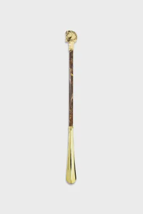 Pasotti Pearly Brown/Gold Horse Shoehorn