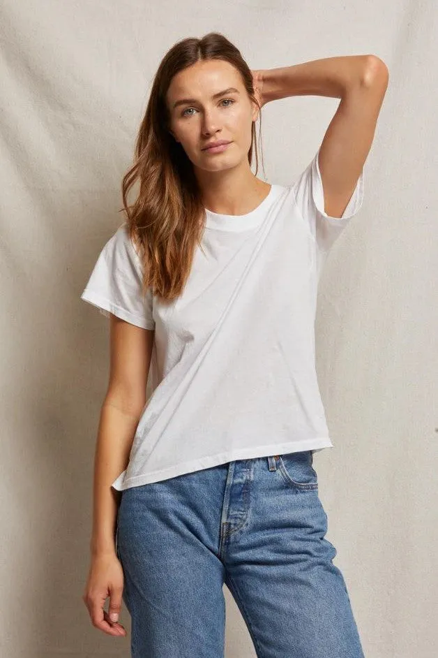 Perfect White Tee - Ruby Cotton Boxy w/ Side Slits