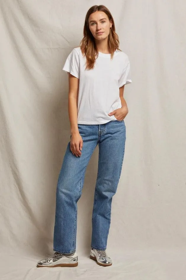 Perfect White Tee - Ruby Cotton Boxy w/ Side Slits