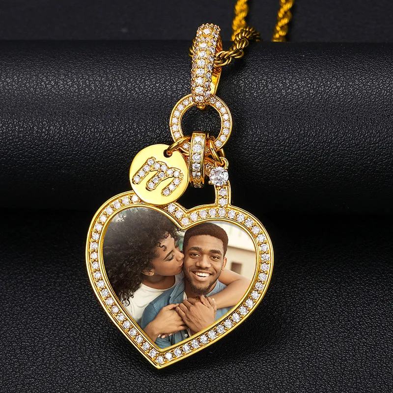 Personalized Heart Photo Necklace-Gifts For Couples-Christmas Gifts For Men