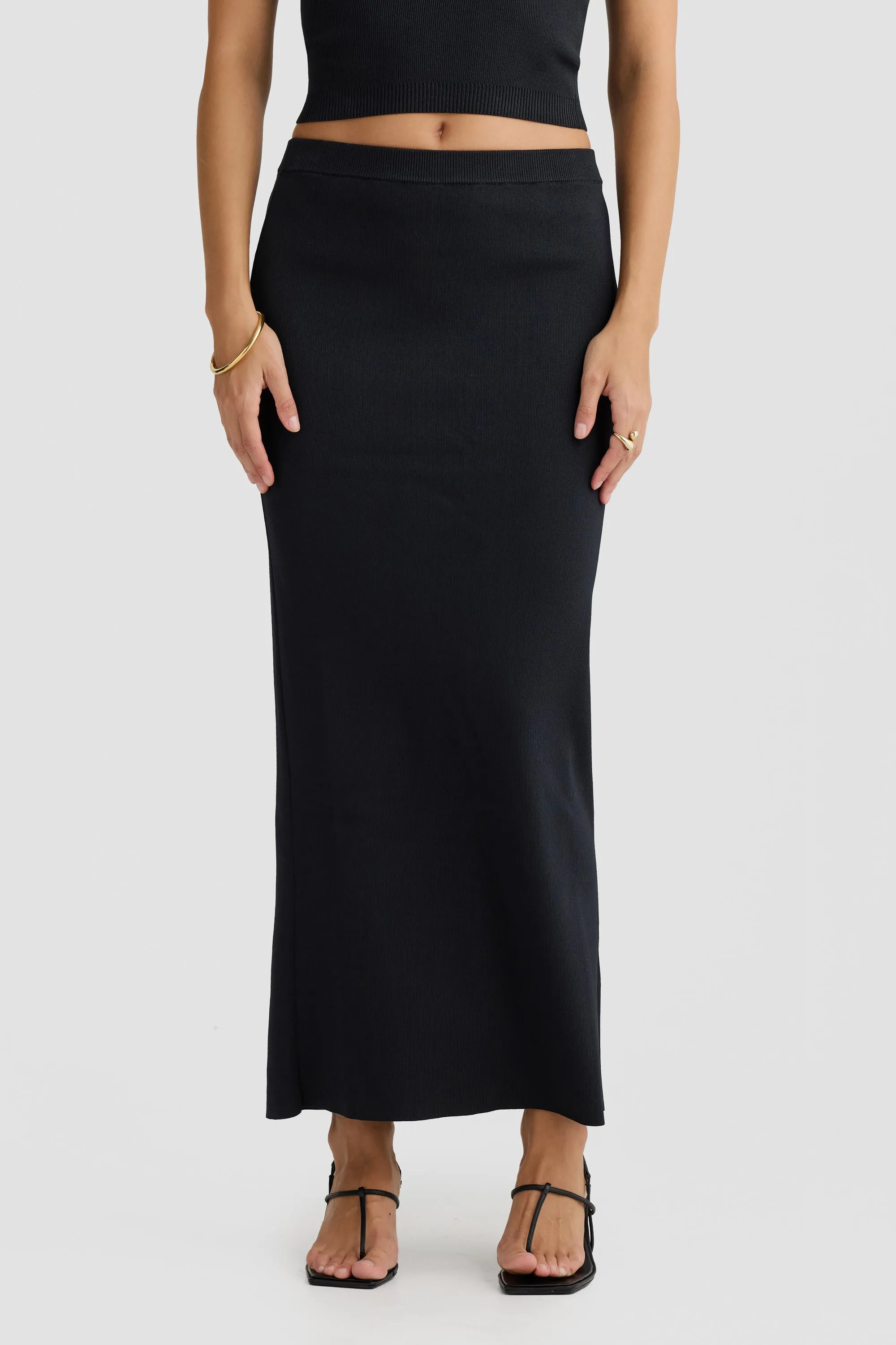 Piper Knit Maxi Skirt Black