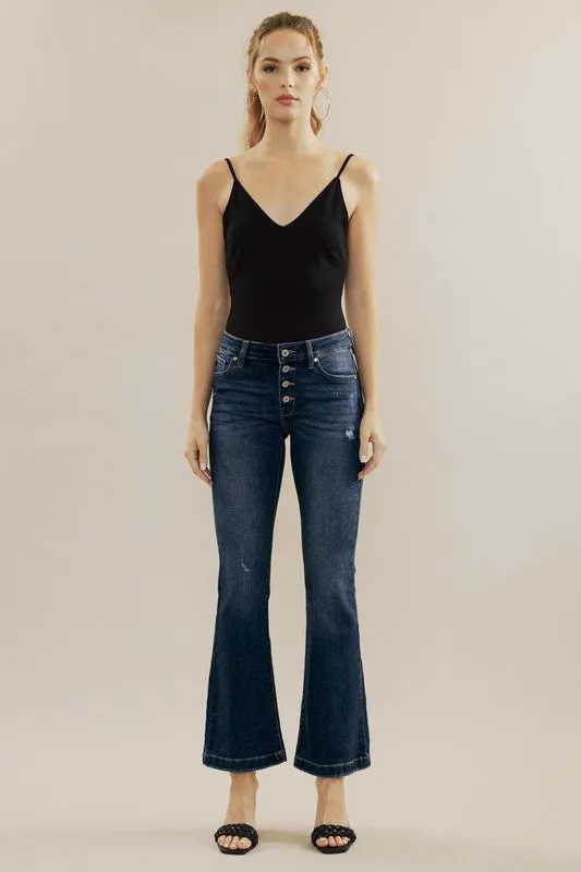 Portage Petite Mid Rise Flare Denim