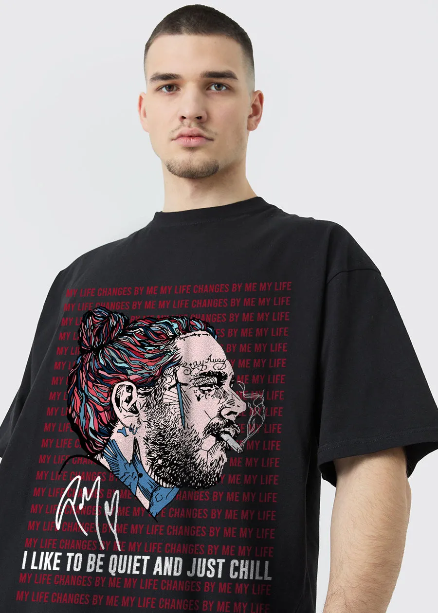 Post Malone Men Oversized T-Shirt - Black