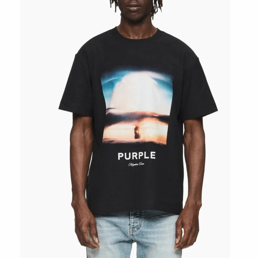 Purple Brand Sunset Black Beauty Textured Jersey SS Tee (Black)