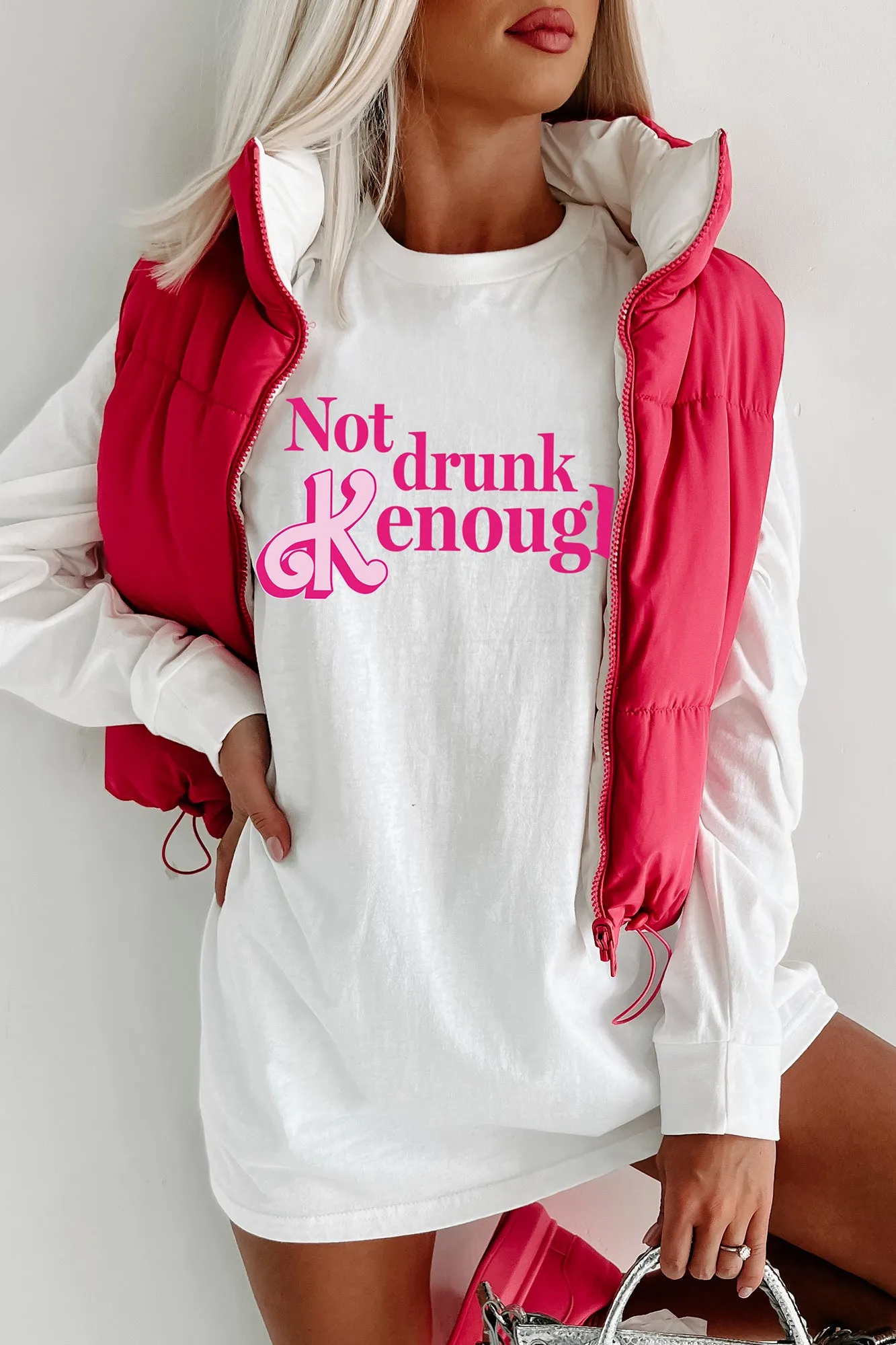 "Not Drunk Kenough" Graphic - Multiple Shirt Options (White) - Print On Demand