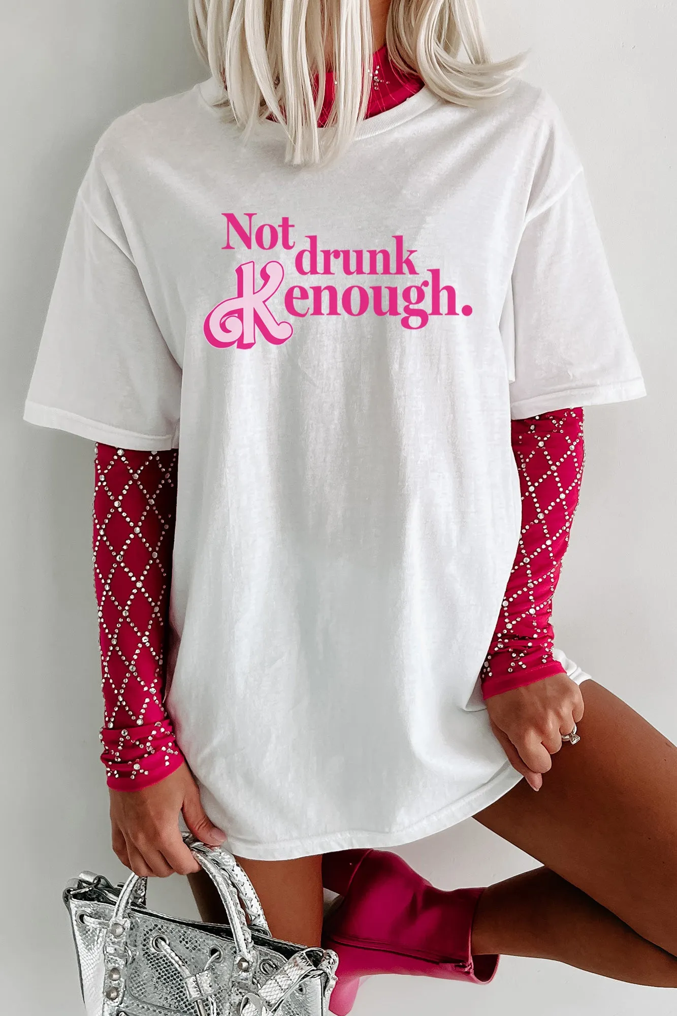 "Not Drunk Kenough" Graphic - Multiple Shirt Options (White) - Print On Demand