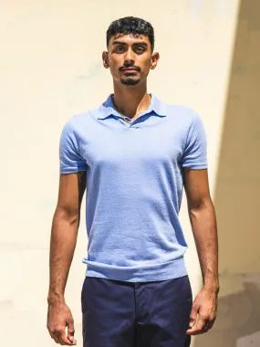 Riva Merino Polo Shirt - Light Blue