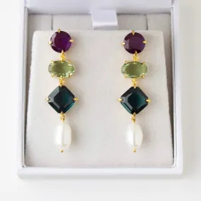 SAMPLE SALE- Multi Stone Drop Earrings