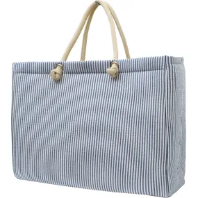 Seersucker Navy NGIL Large Rope Tote Bag