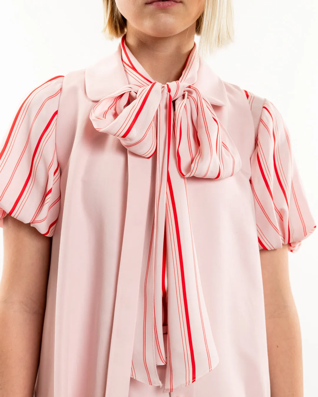 Semi-Sheer Blouse with Scarf