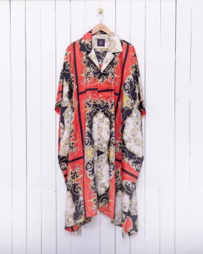 Silk Open Collar Kaftan