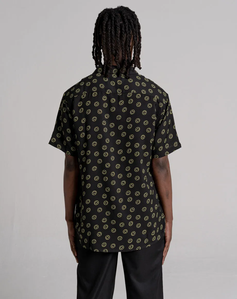 SMILEY UNISEX PRINTED SHIRT | BLACK