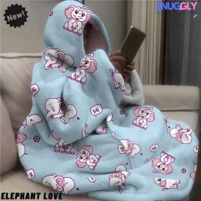 Snuggly™ Oversized Elephant Love Blanket Hoodie