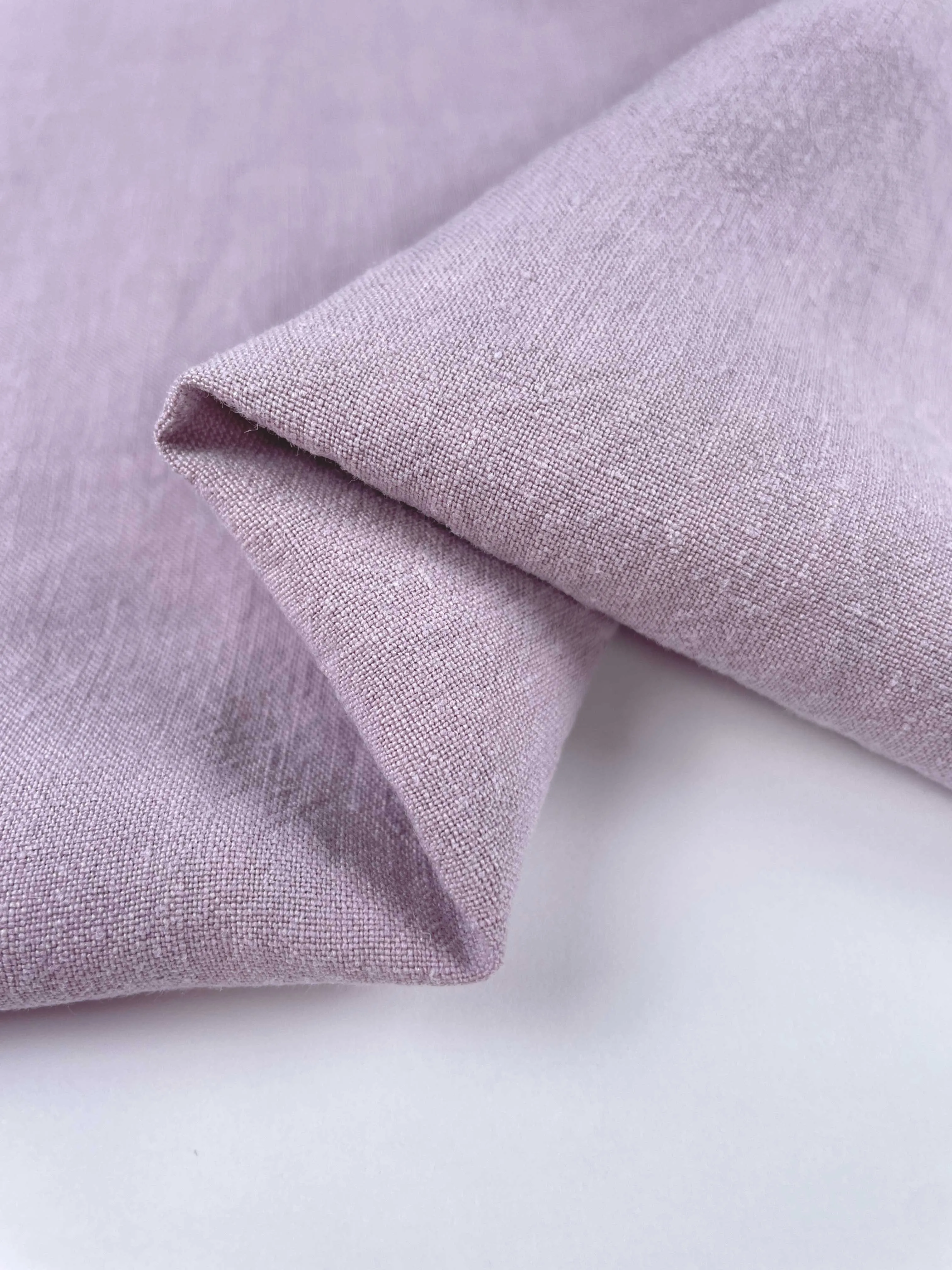 Soft Washed Lightweight Linen Fabric in Lilac