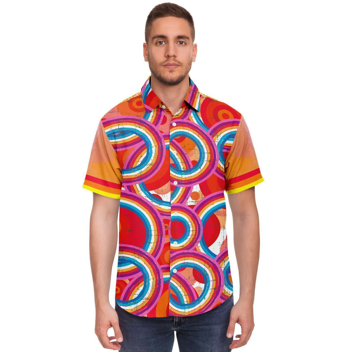 Solar Flare Short Sleeve Button Down Shirt