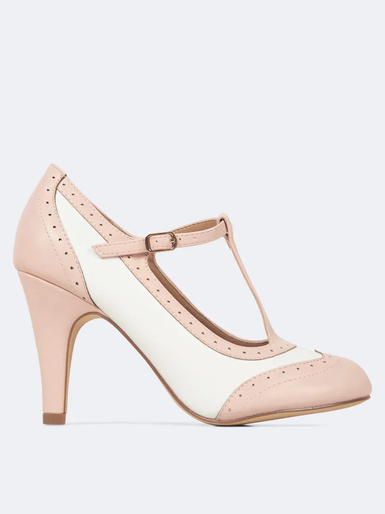 Strap Round Toe Retro Oxford Pumps