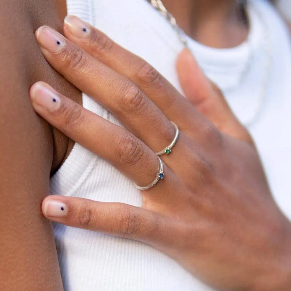 THE EMMA RING GREEN - sterling silver