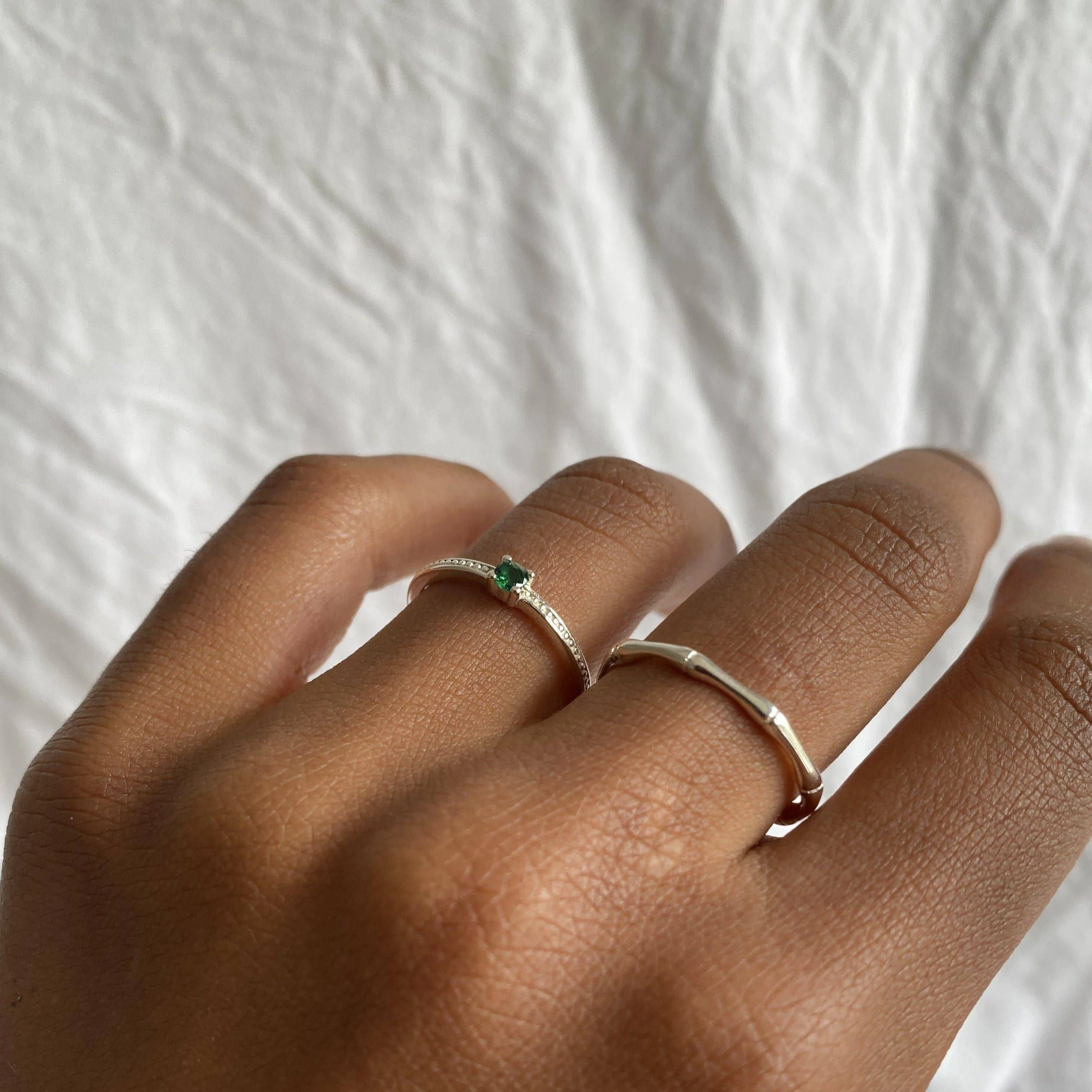 THE EMMA RING GREEN - sterling silver