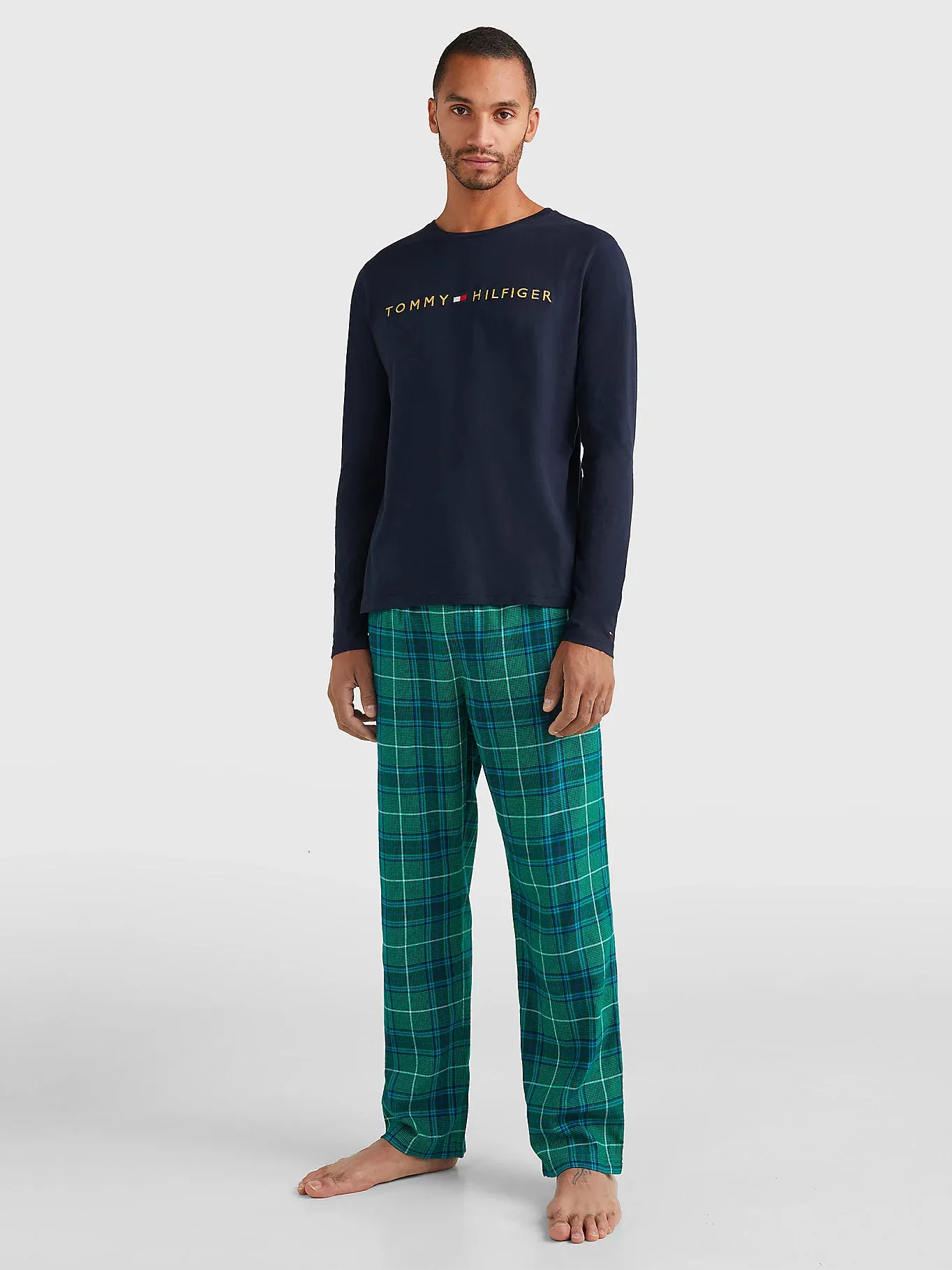 Tommy Hilfiger 'Gold Logo' Long Sleeve Lounge T-Shirt