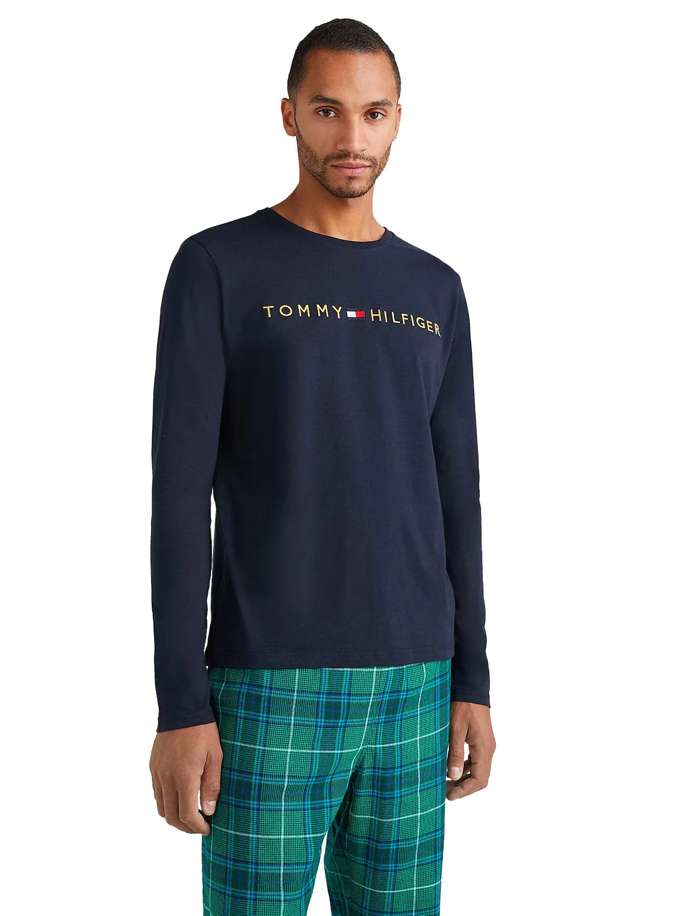 Tommy Hilfiger 'Gold Logo' Long Sleeve Lounge T-Shirt