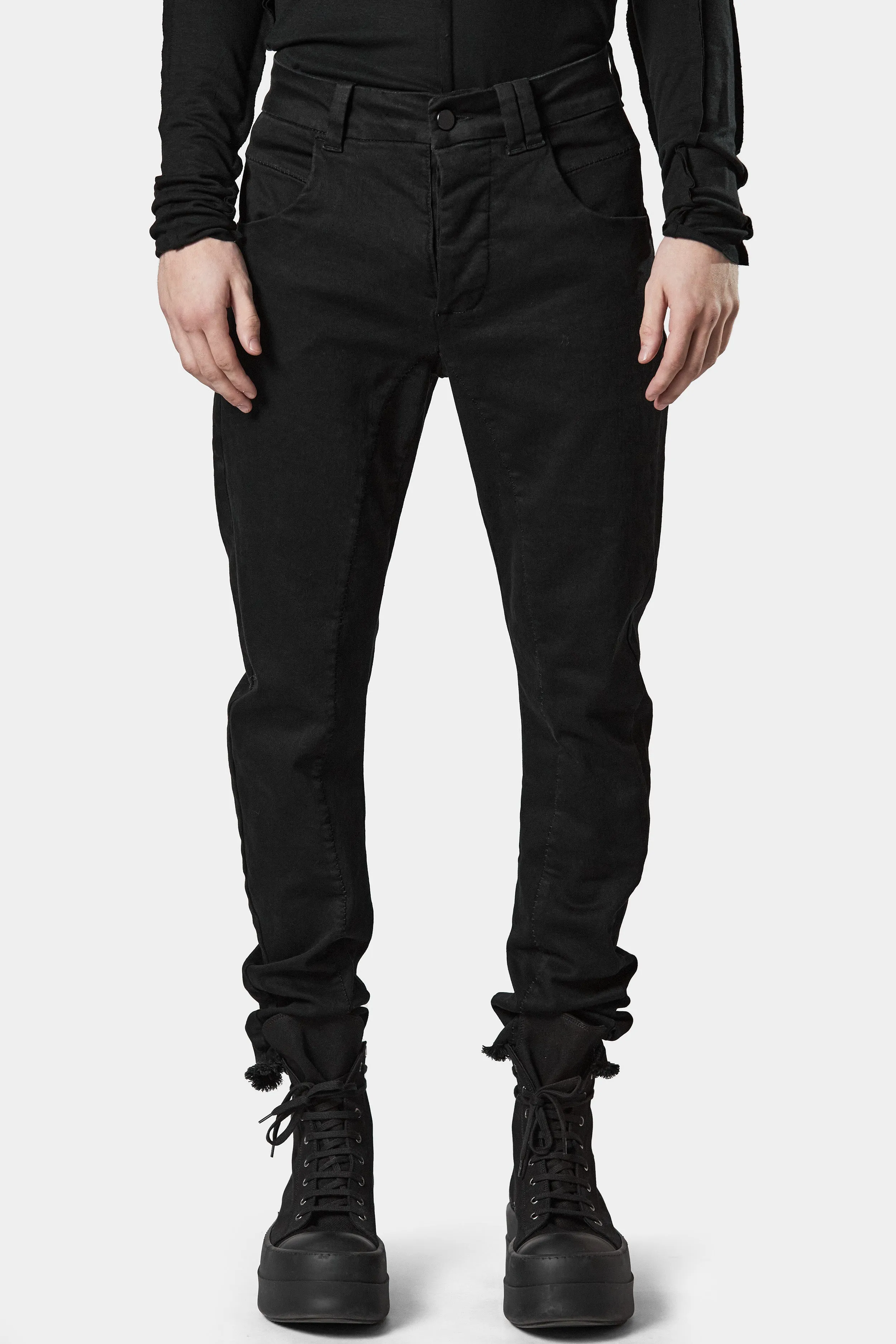 Tonal scar-stitch jeans