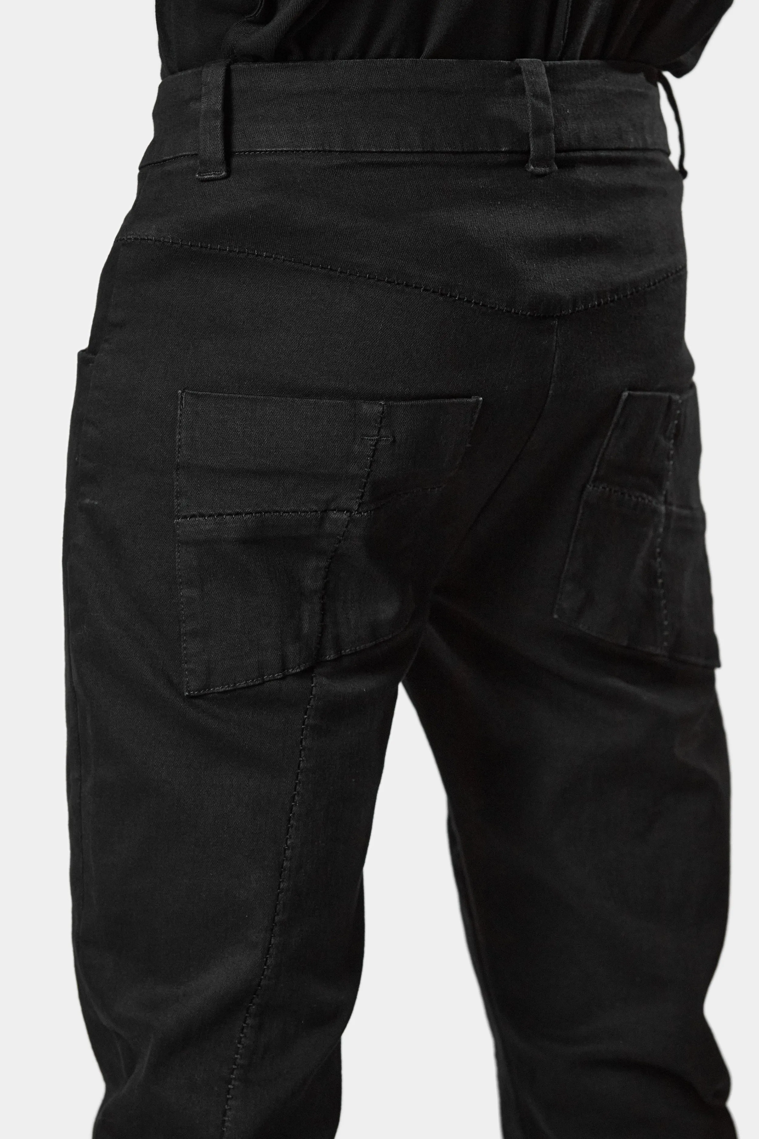 Tonal scar-stitch jeans