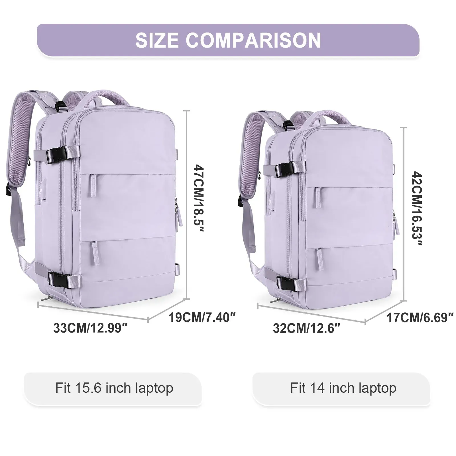 Travel Backpack for Women, Carry On Backpack,TSA Laptop Backpack Flight Approved, College Nurse Bag Casual Daypack for Weekender