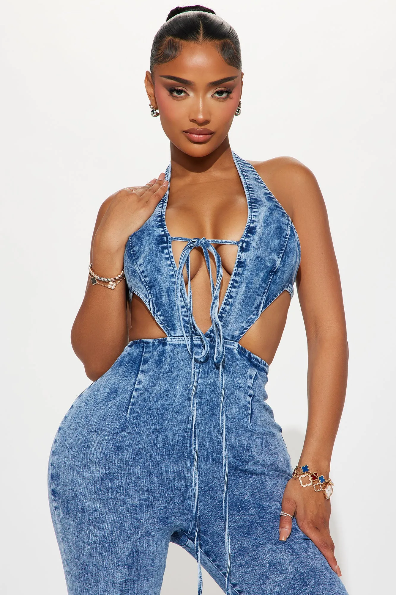 Trips To Nashville Denim Jumpsuit - Medium Wash