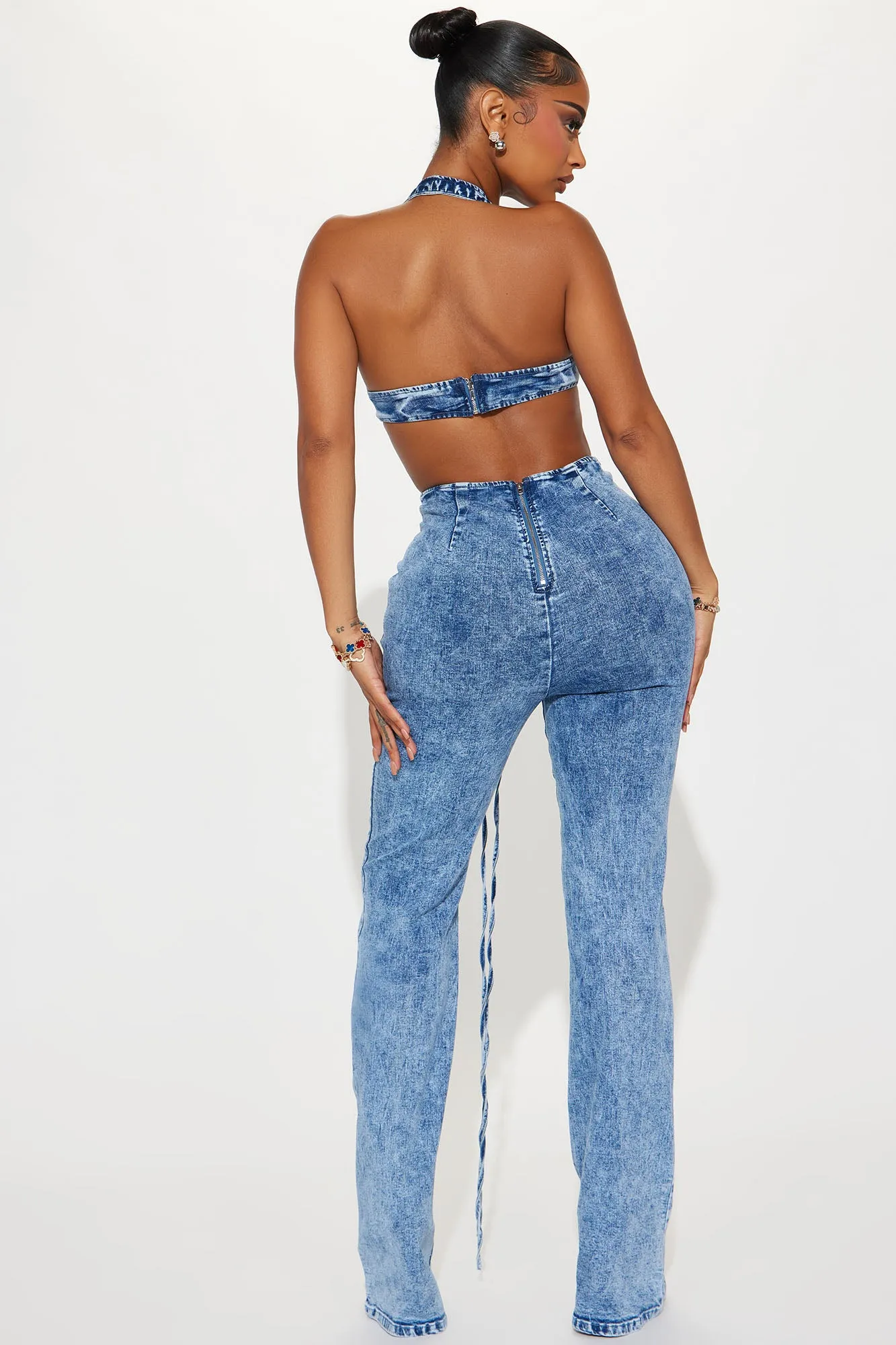 Trips To Nashville Denim Jumpsuit - Medium Wash