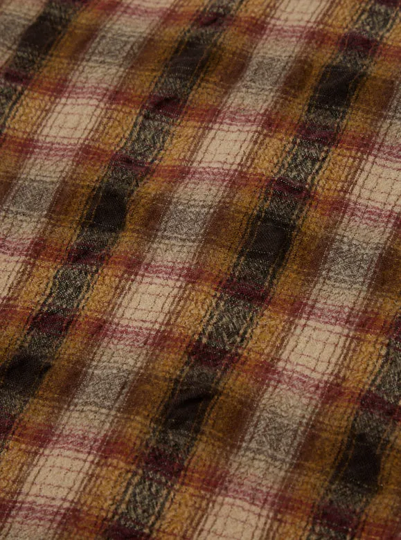 Universal Works Brown Check Utility Wool Cotton Shirt