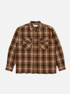 Universal Works Brown Check Utility Wool Cotton Shirt