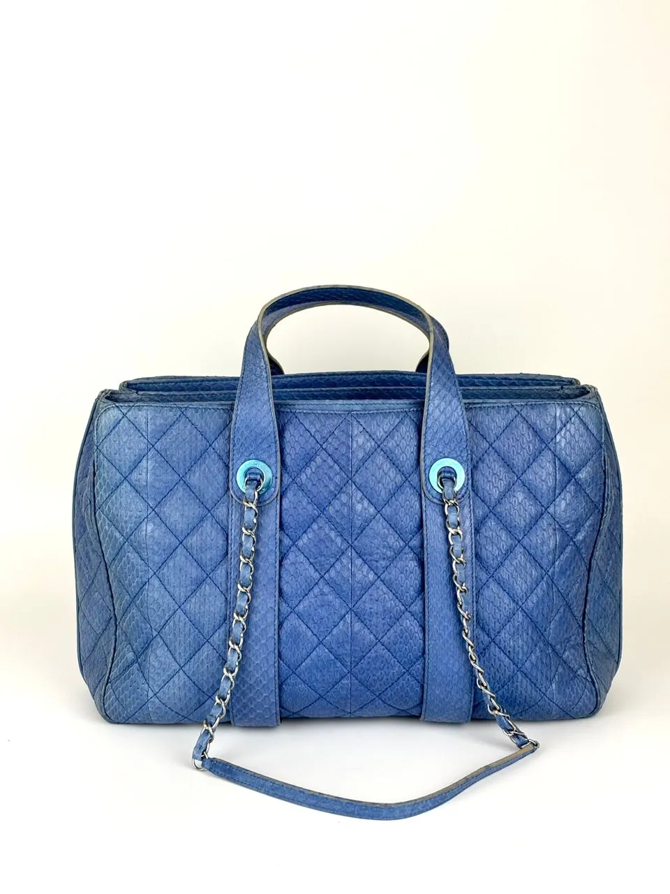 Urban Companion Top Handle Seasonal Blue Python Tote