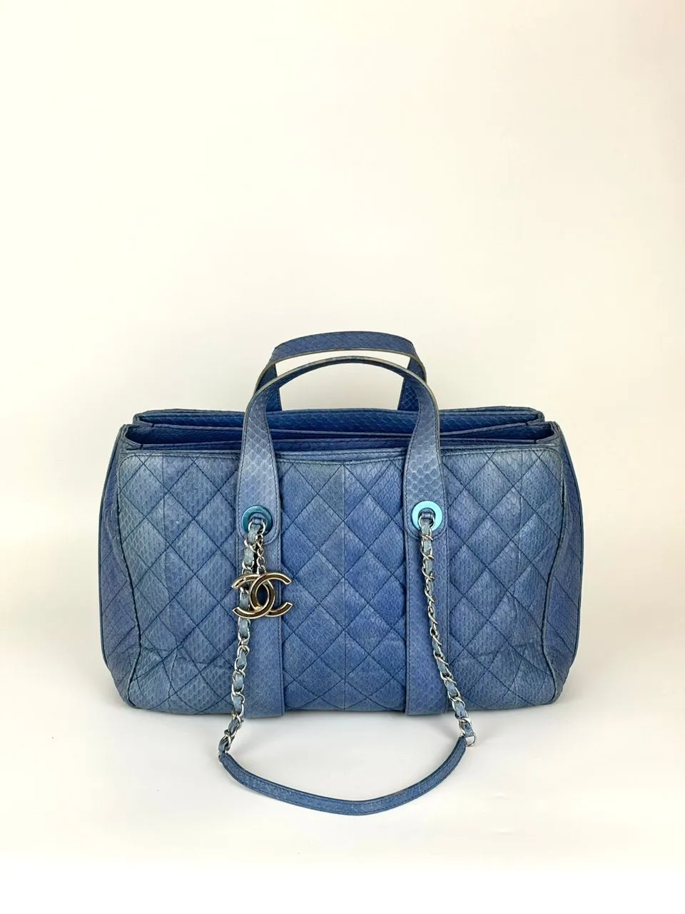 Urban Companion Top Handle Seasonal Blue Python Tote