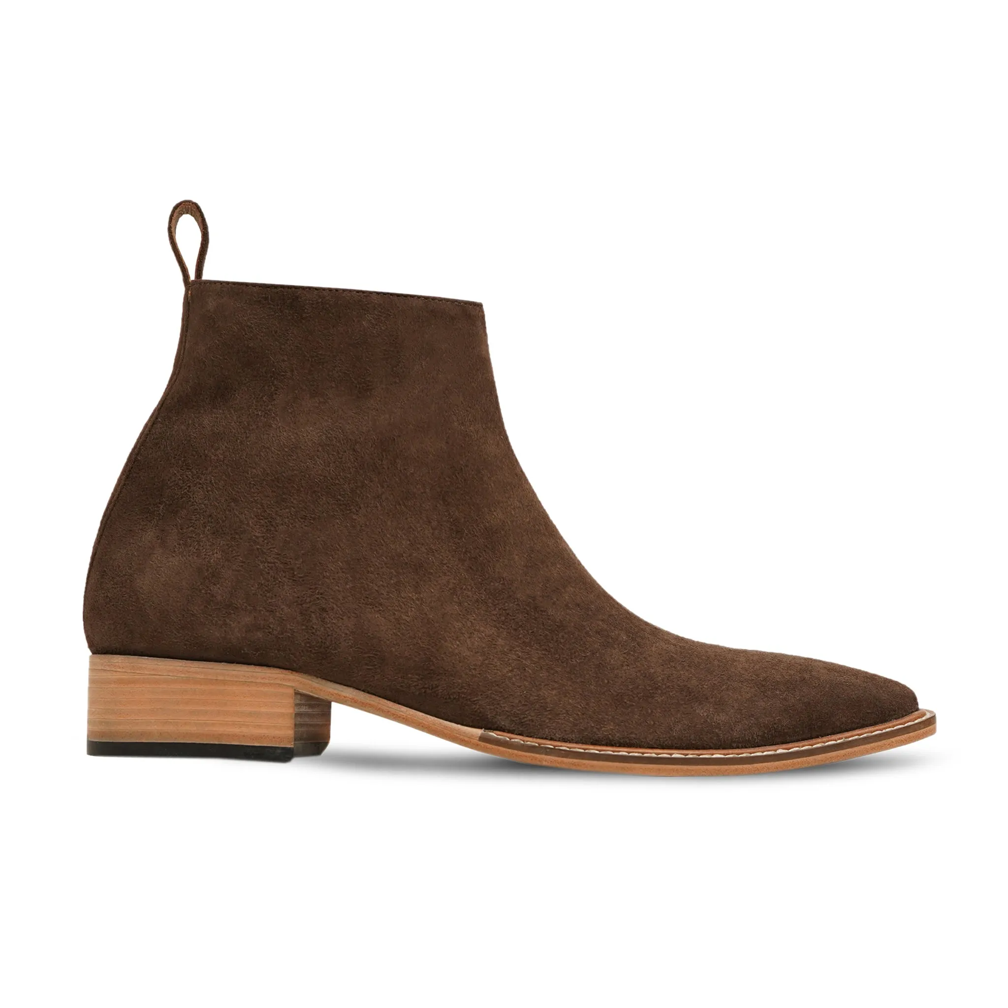 Uvier - Men's Dark Brown Kid Suede Chelsea Boot