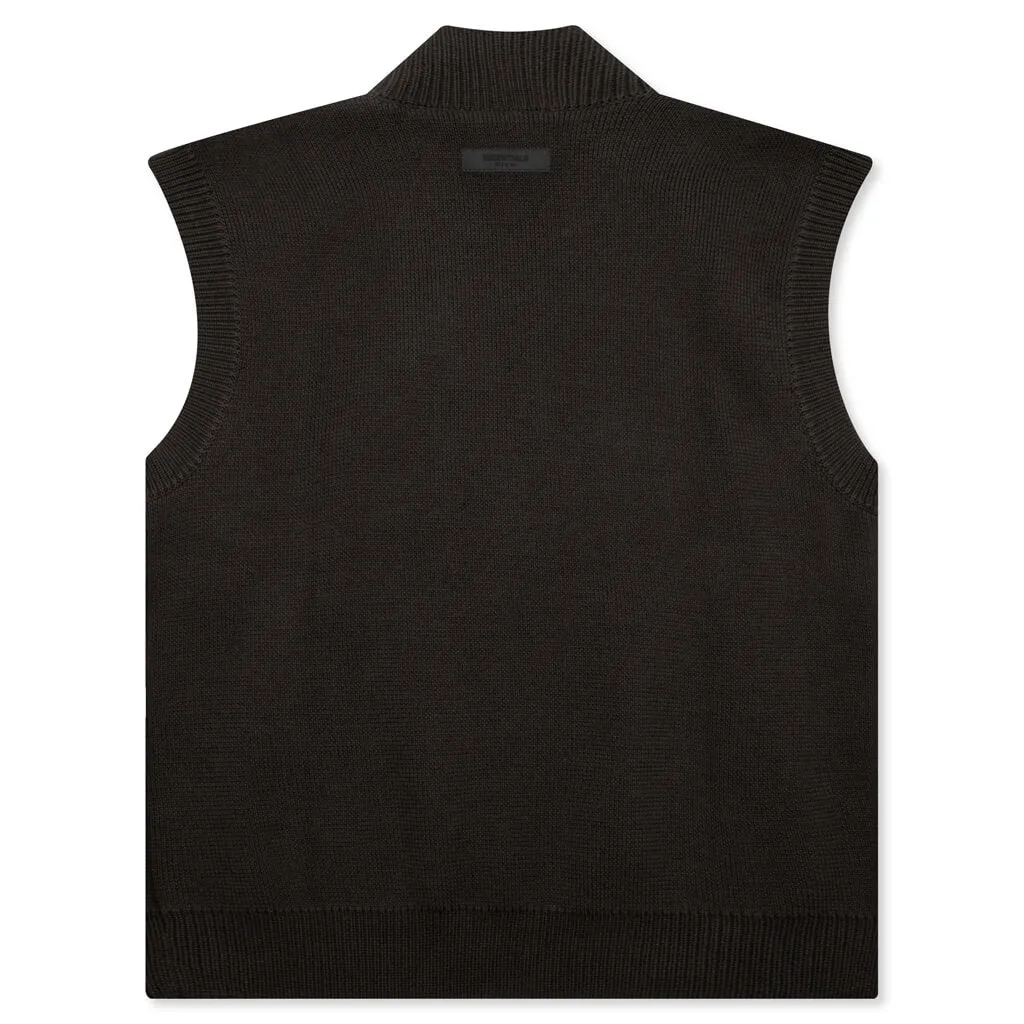 Women's Mock Vest - Off Black