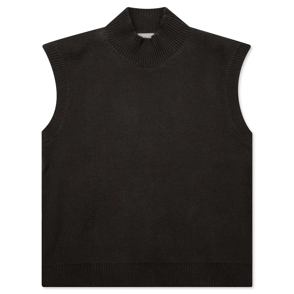 Women's Mock Vest - Off Black