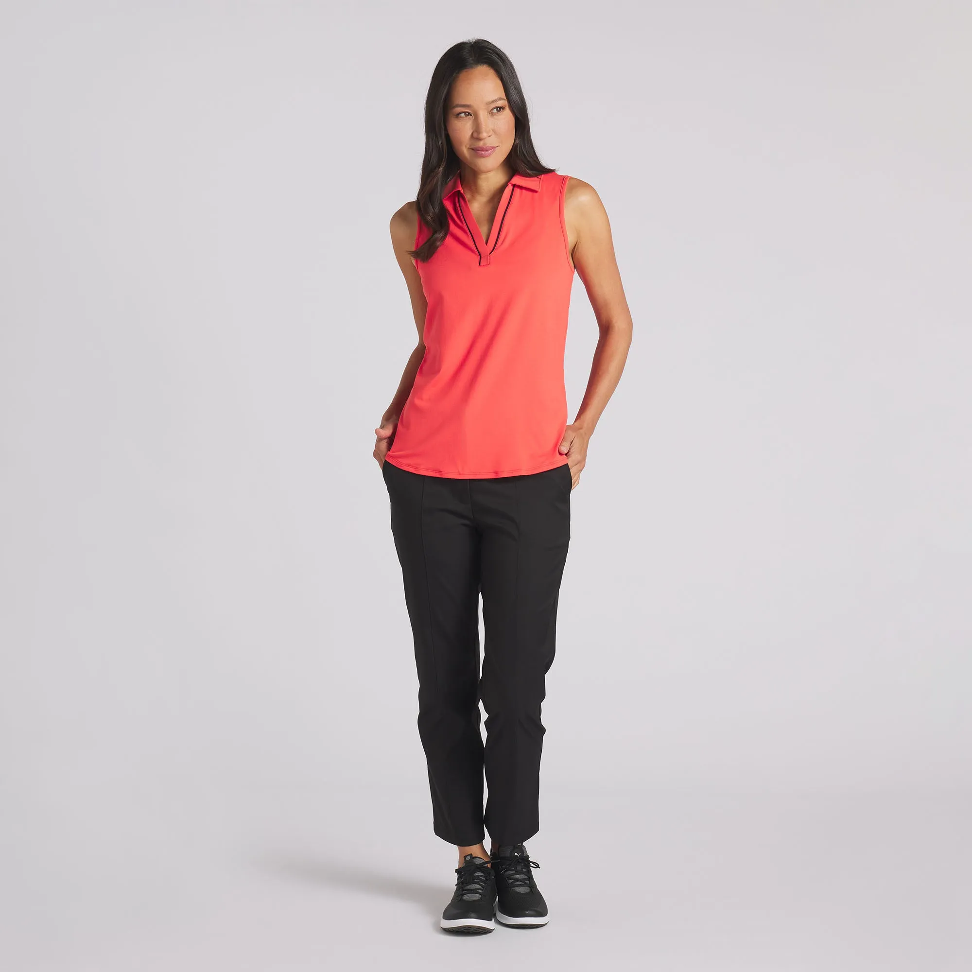 Women's Range Pique Sleeveless Golf Polo