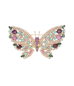 X-Large Butterfly in Green / Amethyst / Light Peach