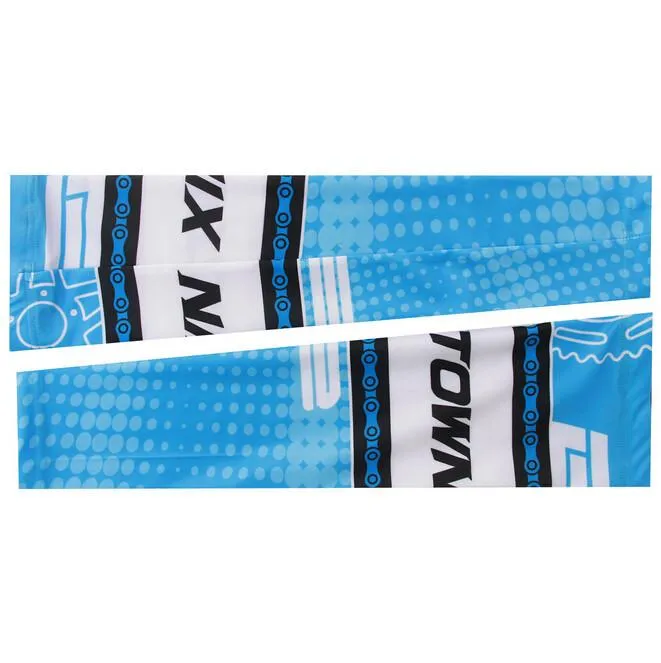 XINTOWN Blue White Cycling Arm Warmers