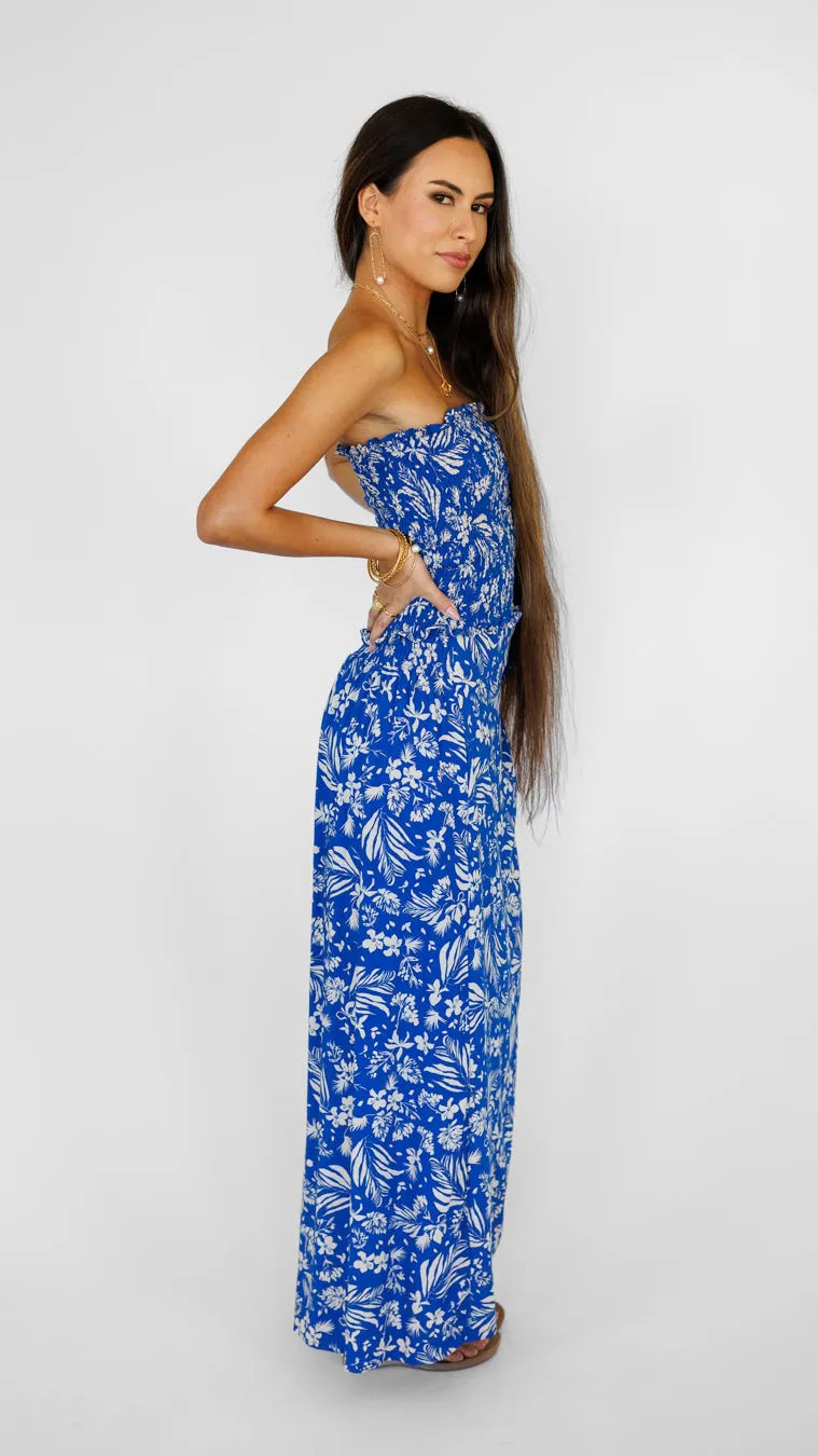 Yara Long Bandeau Top / Hula Sapphire