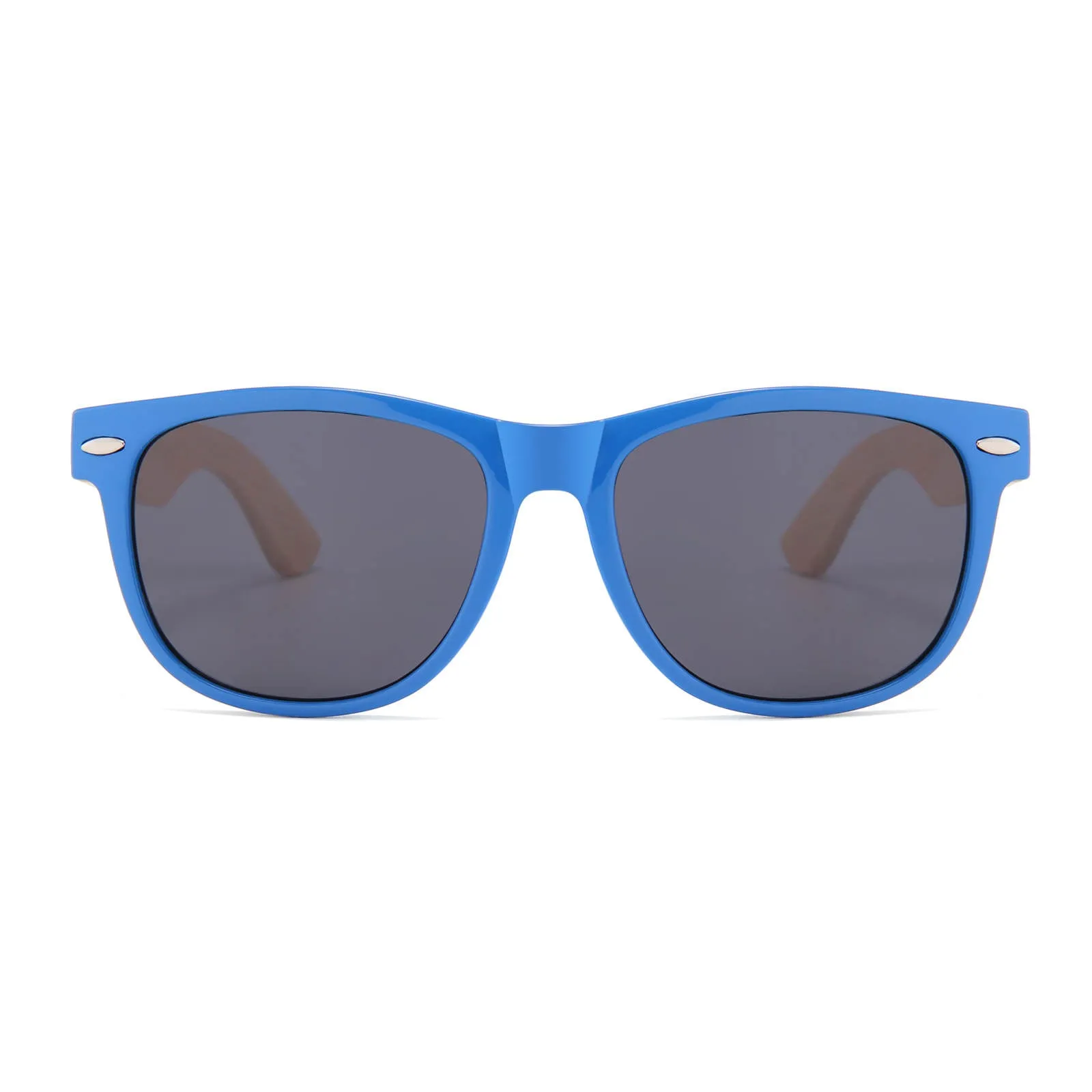 Yogaz Blue Rimmed Bamboo Sunglasses