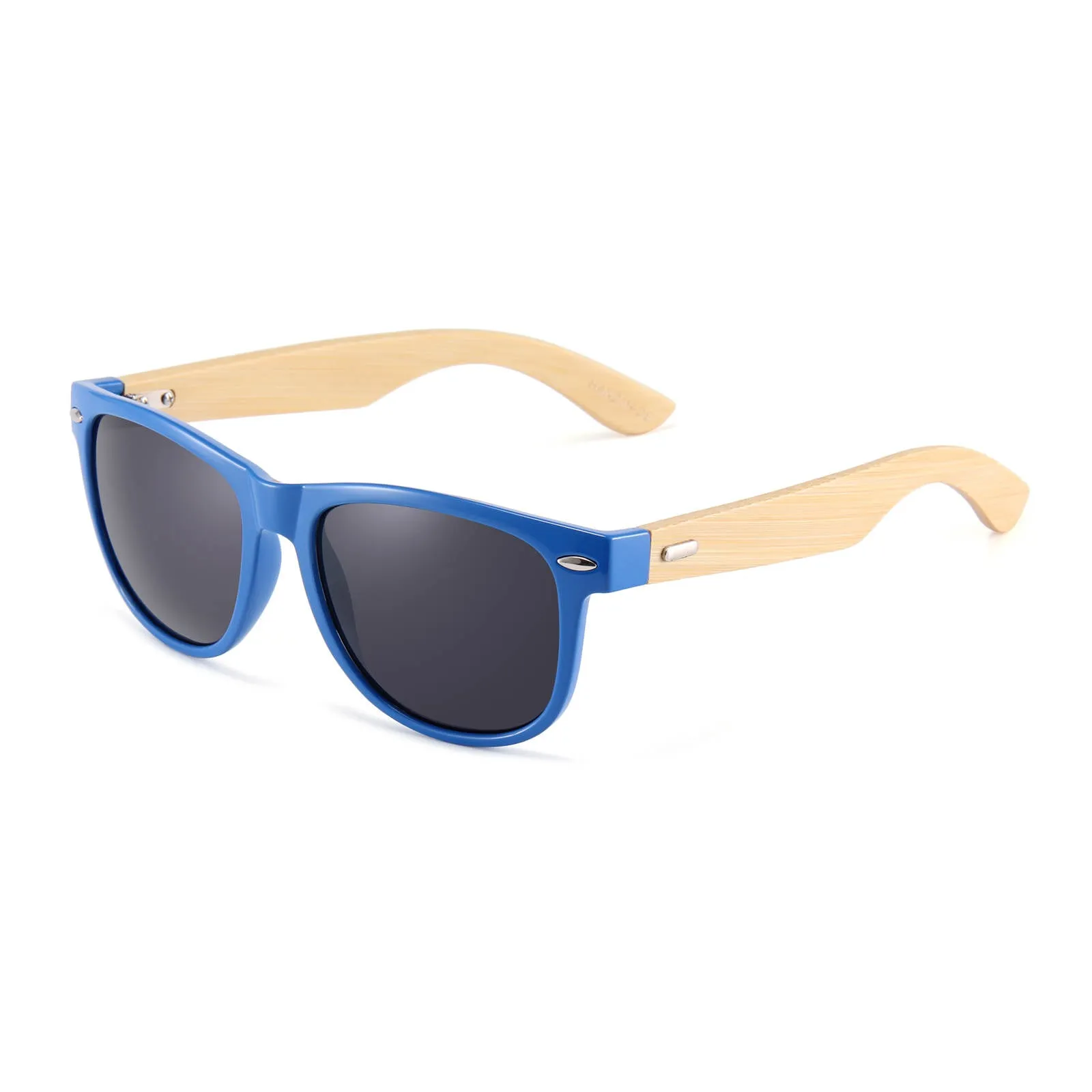 Yogaz Blue Rimmed Bamboo Sunglasses