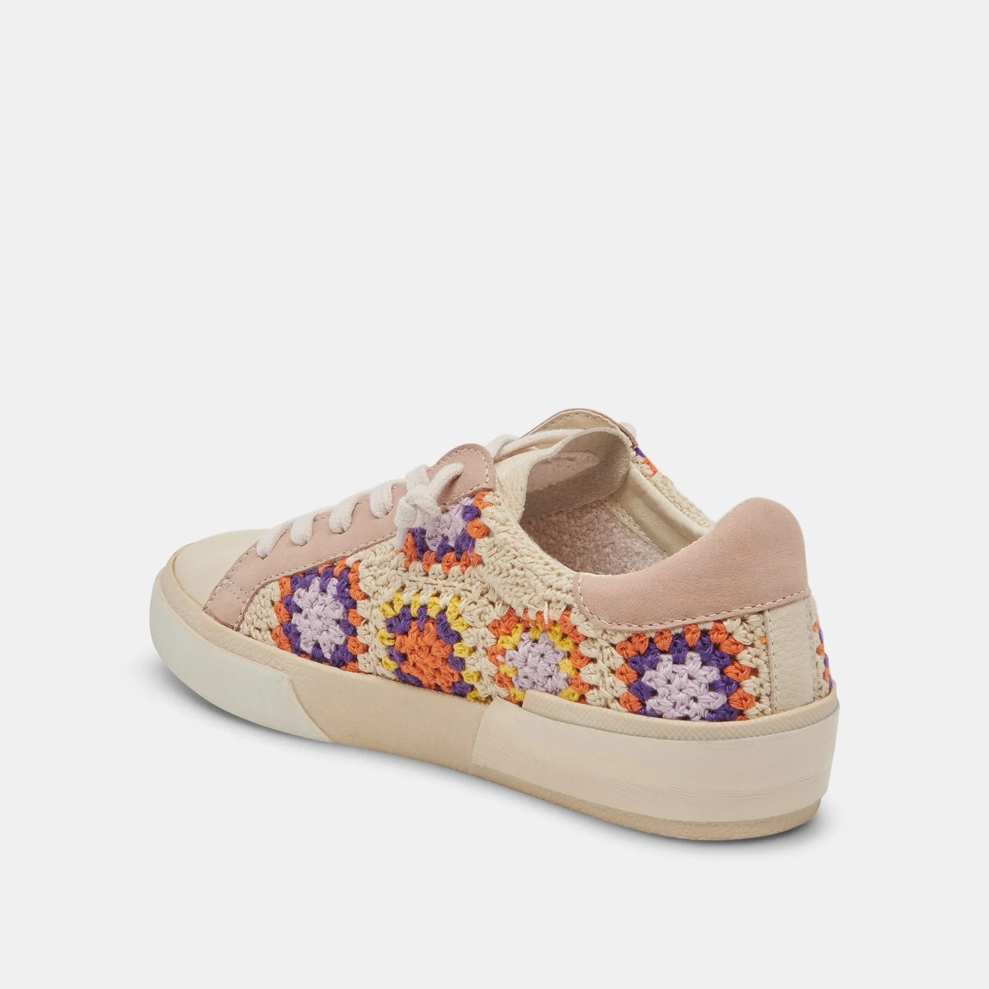 ZINA CROCHET SNEAKERS PURPLE FLORAL CROCHET - re:vita