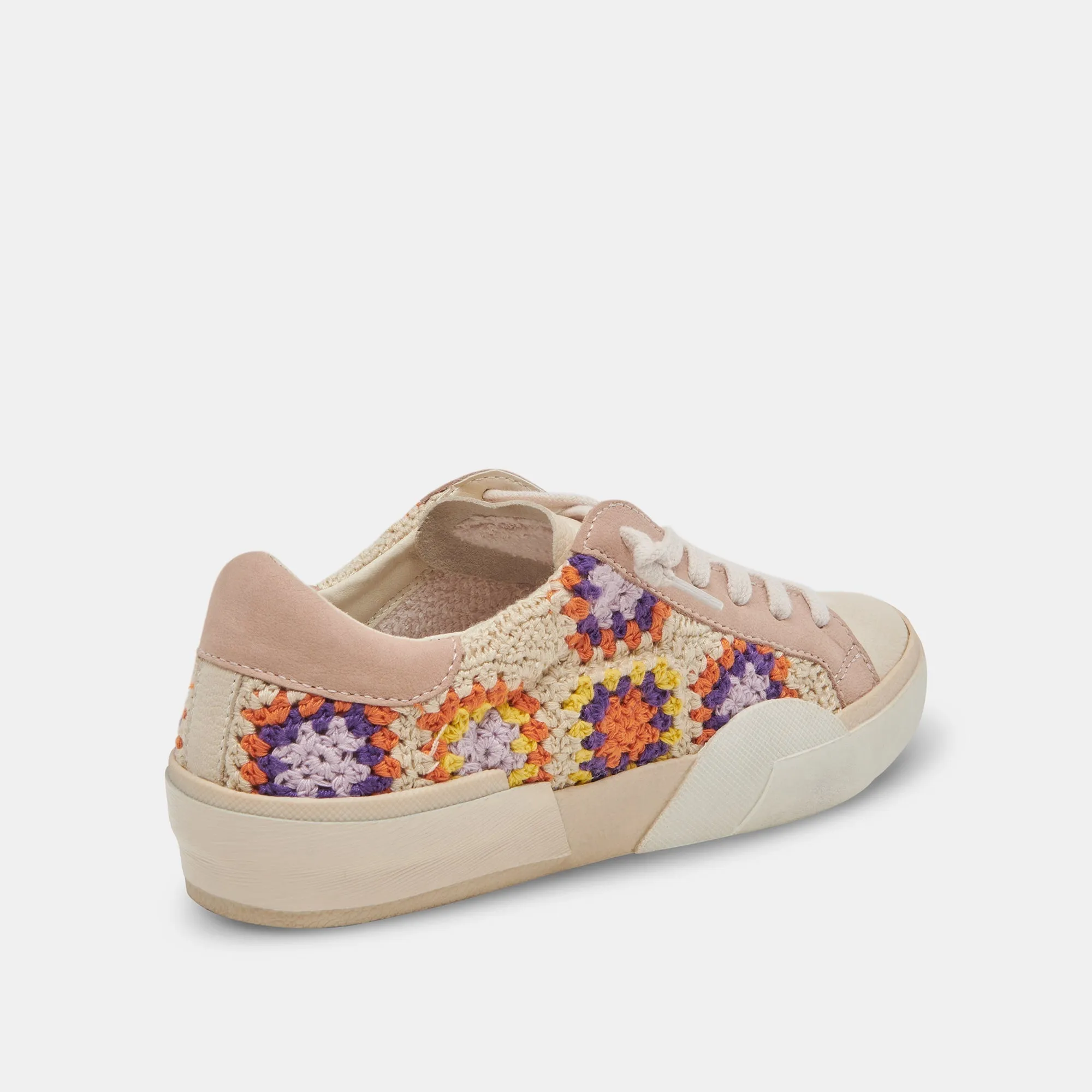 ZINA CROCHET SNEAKERS PURPLE FLORAL CROCHET - re:vita