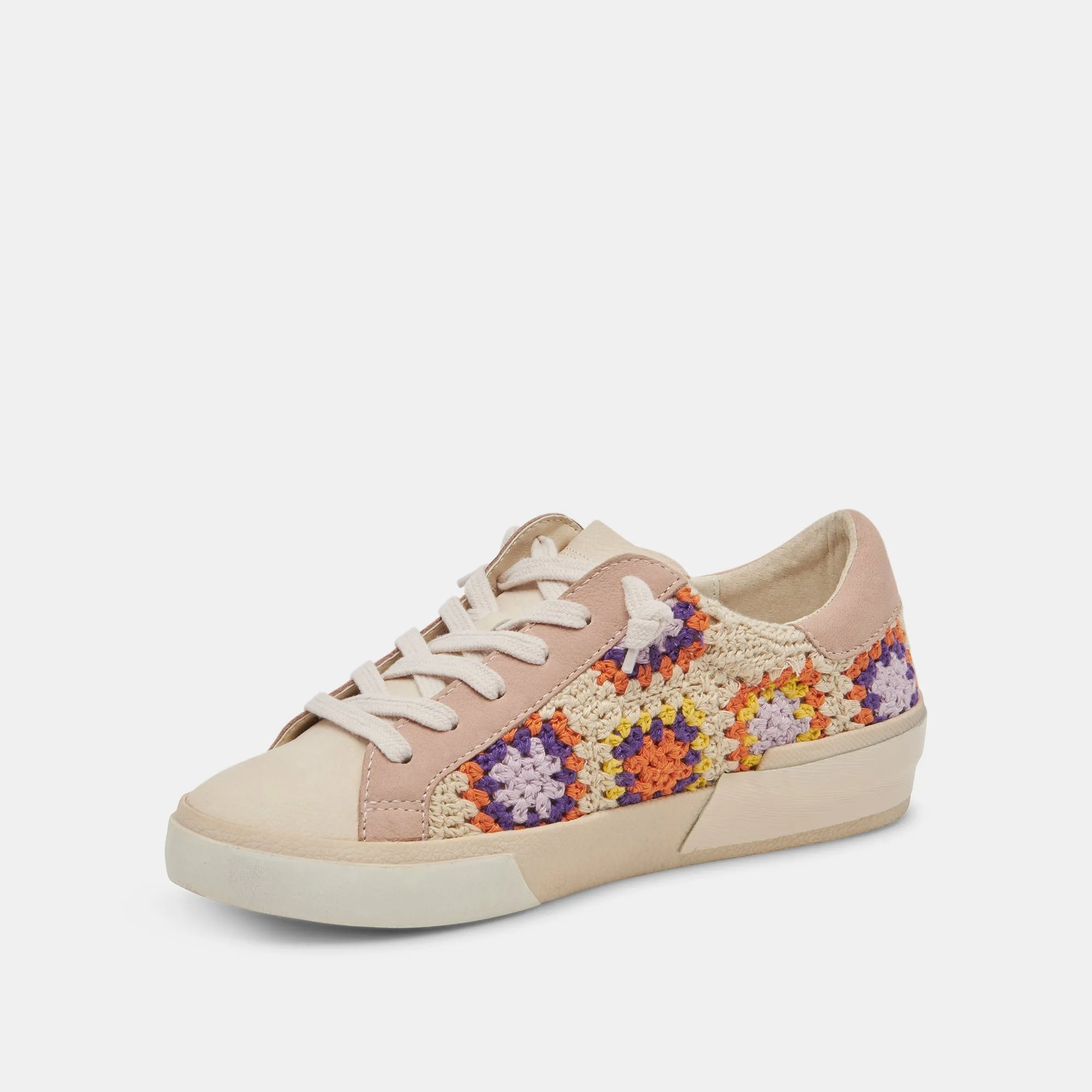 ZINA CROCHET SNEAKERS PURPLE FLORAL CROCHET - re:vita